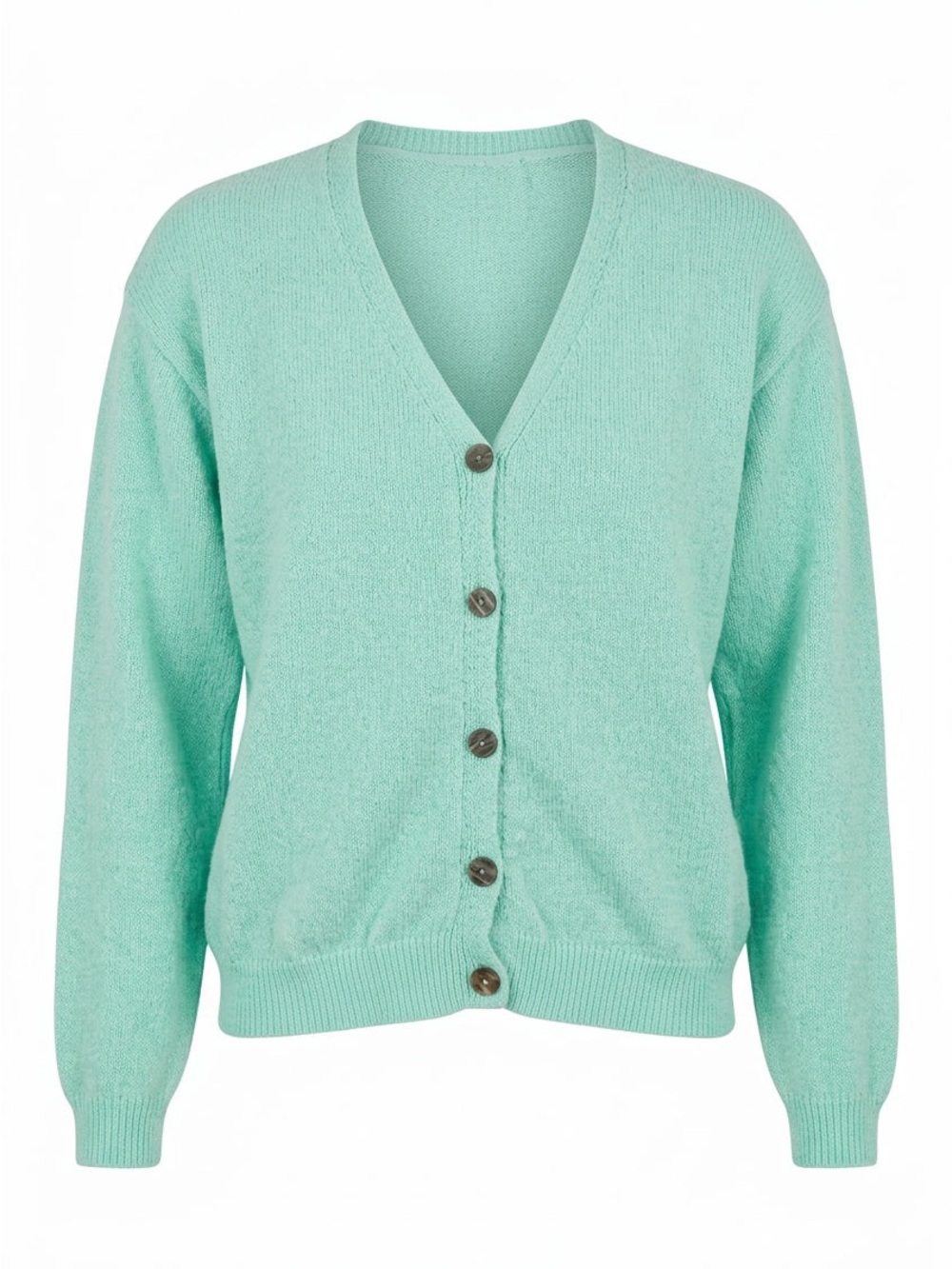 FME Mint Green V-Neck Button Cardigan